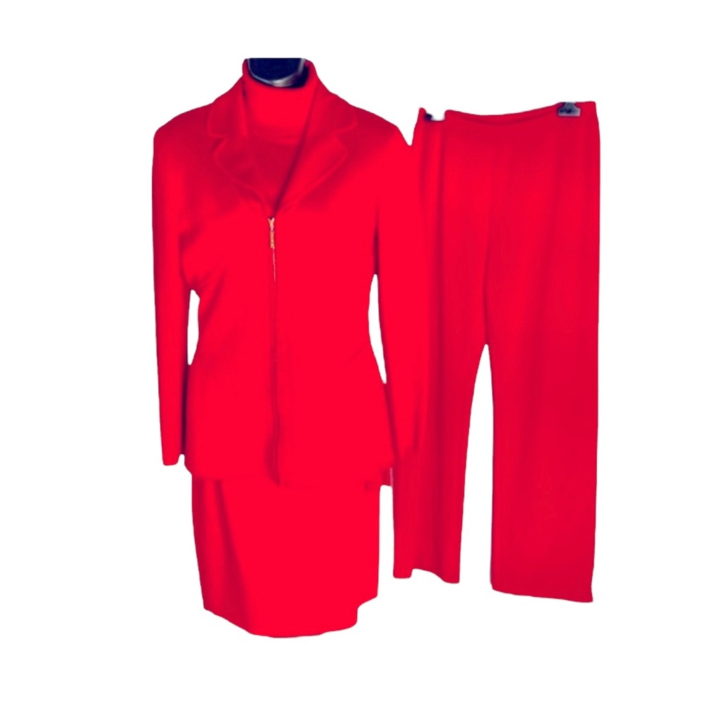 ESCADA 3PC vintage woman’s suit, red, S, EUC